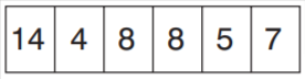 The top set of six numbers has a relationship to the set of six numbers below. The two sets of six boxes on the left have the same relationship as the two sets of six boxes on the right. Which set of numbers should therefore replace the question marks?