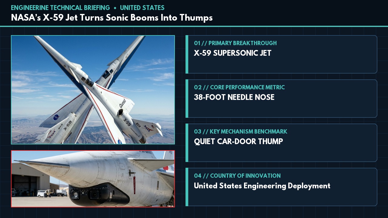 NASA’s X-59 Jet Turns Sonic Booms Into Thumps – Engineerine