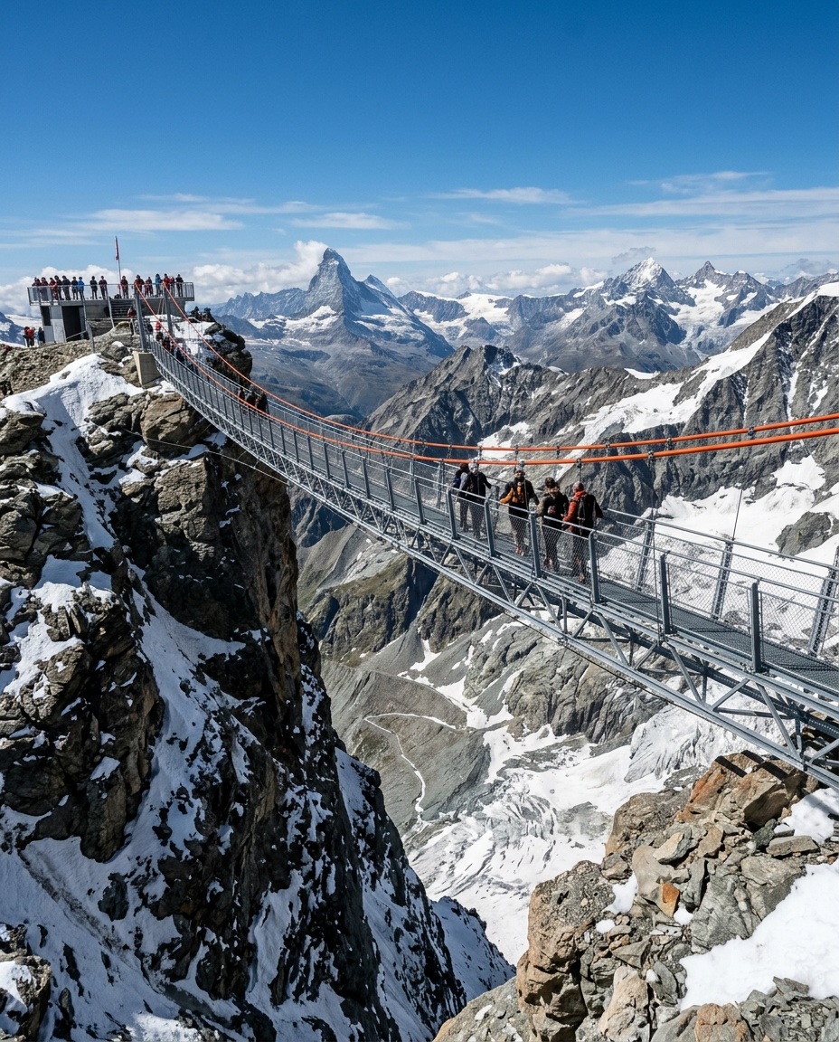 Swiss Bridge Connects Two 10,000-Foot Alpine Peaks – Engineerine